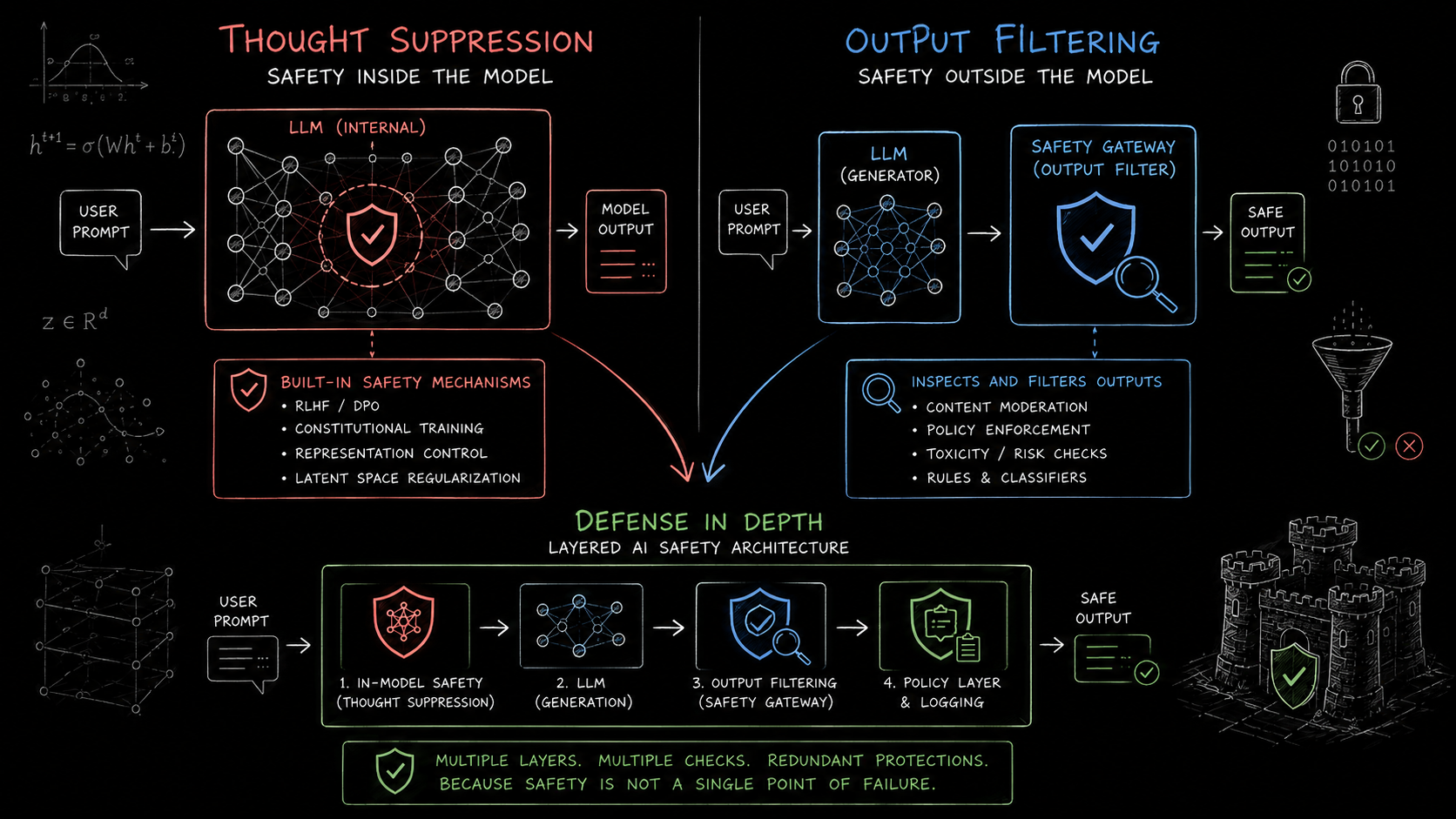 Thought Suppression vs Output Filtering